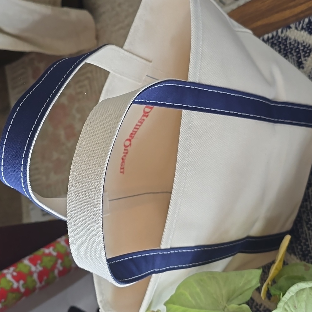 LL BEAN DRAMA QUEEN Custom Monogram Canvas Boat Tote Bag Blue Medium - Picture 6 of 6